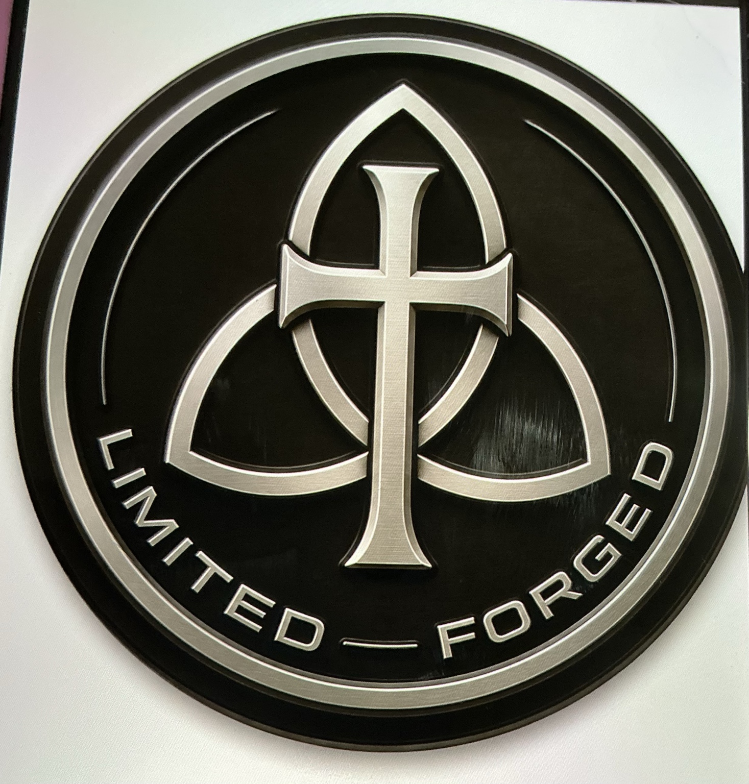 Limited Forged cross emblem